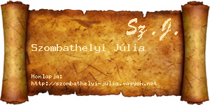 Szombathelyi Júlia névjegykártya